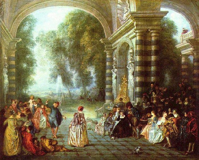 Jean-Antoine Watteau Das Ballvergnegen Spain oil painting art